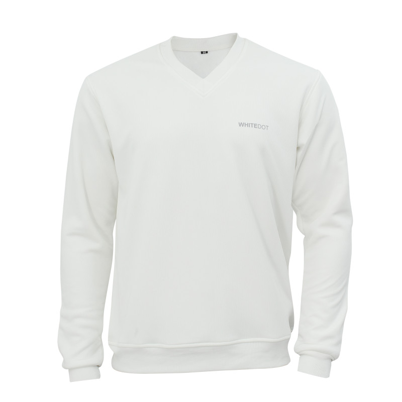 Whitedot Off White V Neck Full Sleeves Cricket Jumper Whitedot Off White V Neck Full Sleeves Cricket Jumper
